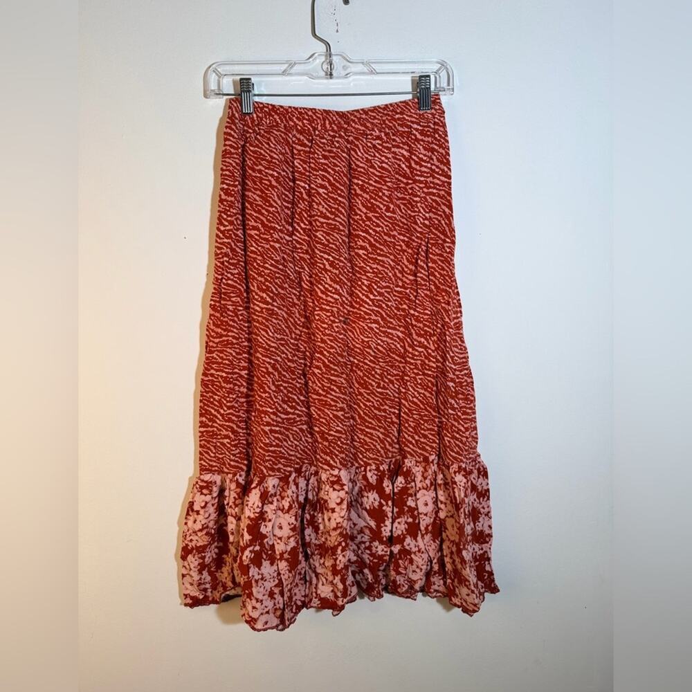 RACHEL Rachel Roy Rust and White Maxi Skirt